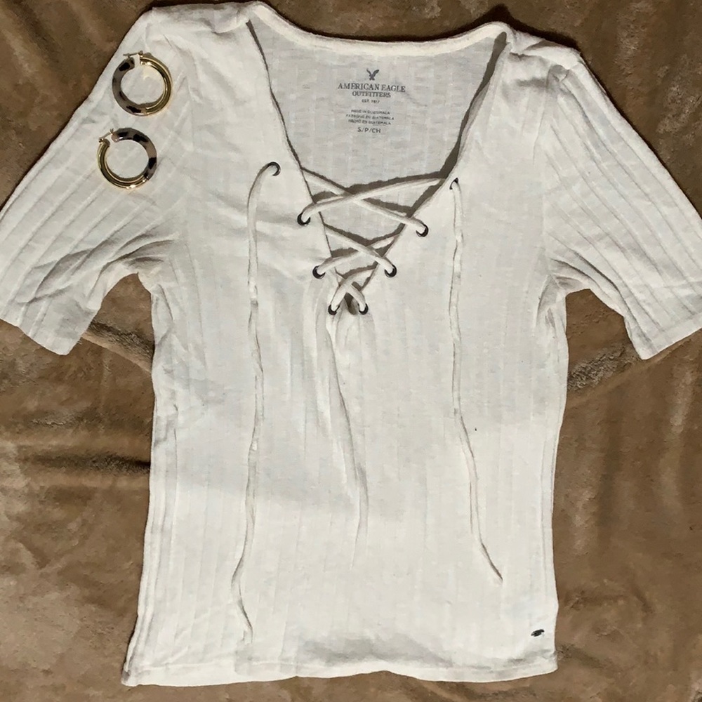 Lace up t shirt